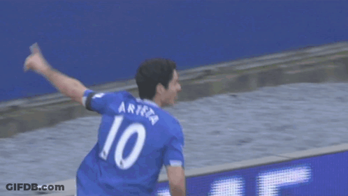 Soccer Player In Blue Jersey Number 10 GIF