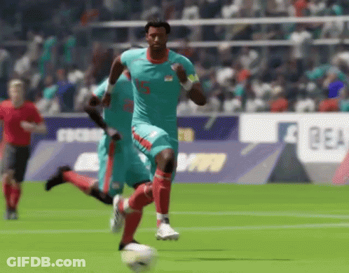Soccer Player In Blue Jersey Number 15 GIF