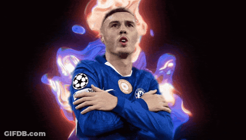 Soccer Player In Blue Jersey Number 16 GIF
