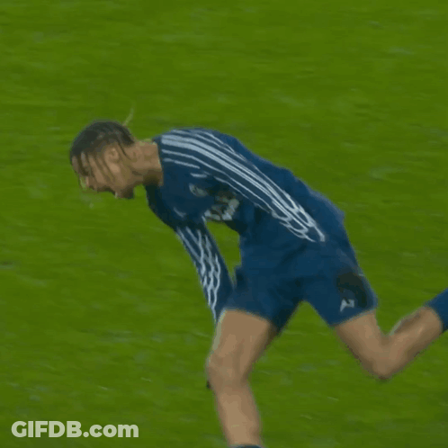 Soccer Player In Blue Jersey Number 20 GIF
