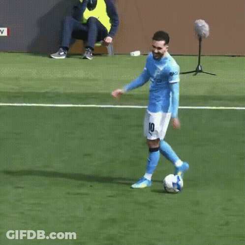 Soccer Player In Blue Jersey Number 22 GIF