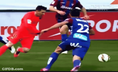 Soccer Player In Blue Jersey Number 22 GIF