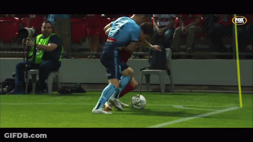 Soccer Player In Blue Jersey Number 24 GIF
