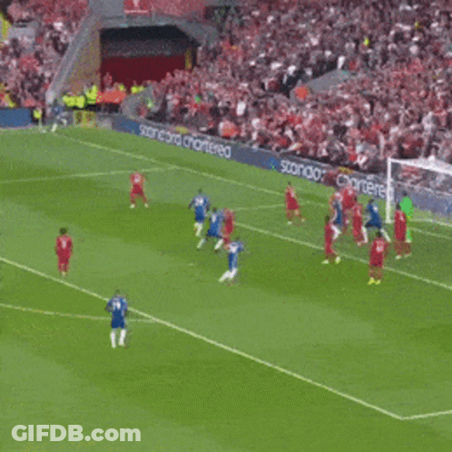Soccer Player In Blue Jersey Number 3 GIF