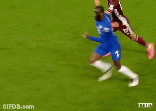 Soccer Player In Blue Jersey Number 3 GIF
