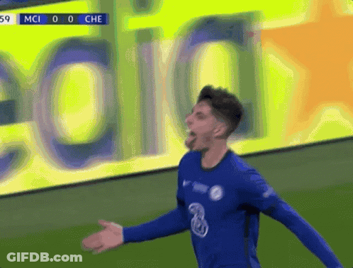 Soccer Player In Blue Jersey Number 3 Celebrating GIF