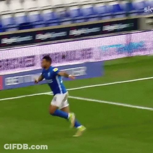 Soccer Player In Blue Jersey Number 8 GIF