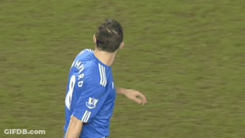 Soccer Player In Blue Jersey Number 8 GIF