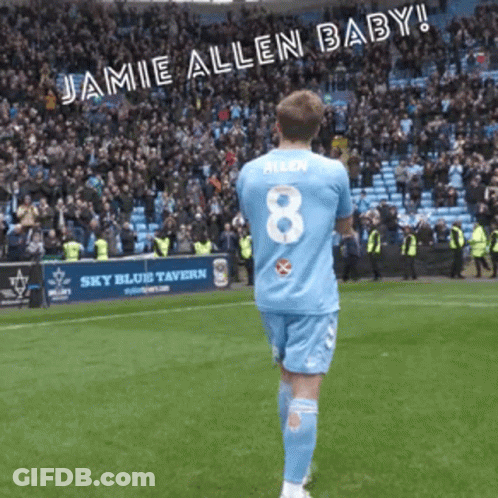 Soccer Player In Blue Jersey Number 8 GIF