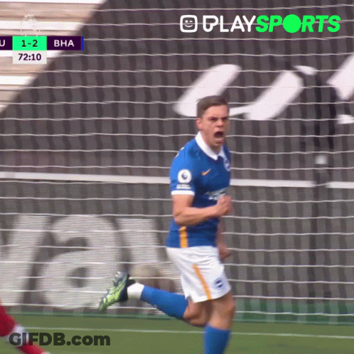 Soccer Player In Blue Jersey Running Playsports GIF