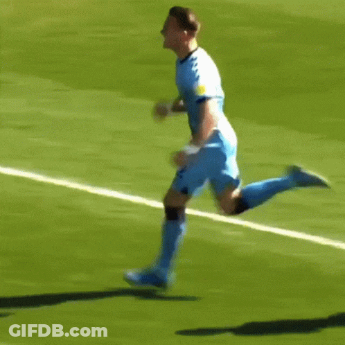 Soccer Player In Blue Jersey Running GIF
