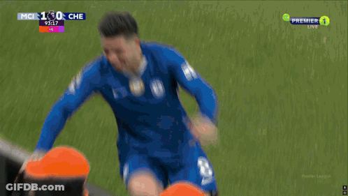 Soccer Player In Blue Jersey Saying I-Chelsea Final GIF