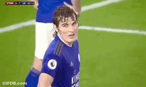 Soccer Player In Blue Jersey Saying King GIF
