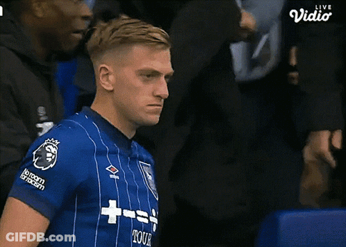 Soccer Player In Blue Jersey Saying No Room For Racism GIF