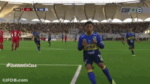 Soccer Player In Blue Jersey Saying Vina GIF