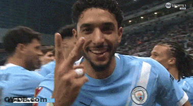 Soccer Player In Blue Jersey With City Logo GIF
