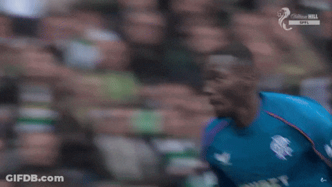 Soccer Player In Blue Jersey With Letter V GIF