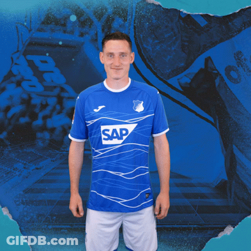 Soccer Player In Blue Jersey With Rudy 16 Hoffenheim GIF