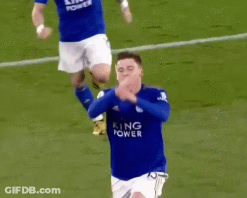 Soccer Player In Blue King Jersey Kneeling GIF