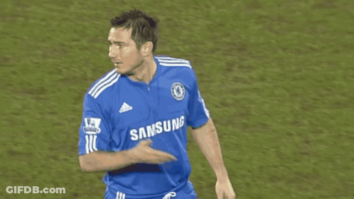 Soccer Player In Blue Samsung Jersey Running GIF