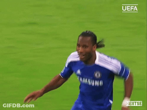 Soccer Player In Blue Samsung Shirt GIF