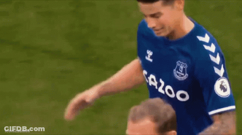 Soccer Player In Blue Sazoo Jersey Shaking Hands With Coach GIF