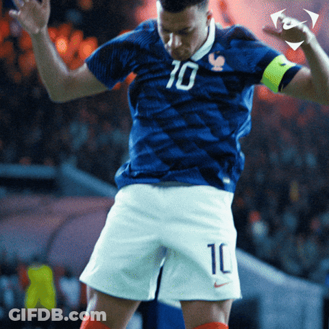 Soccer Player In Blue Shirt Number 10 GIF