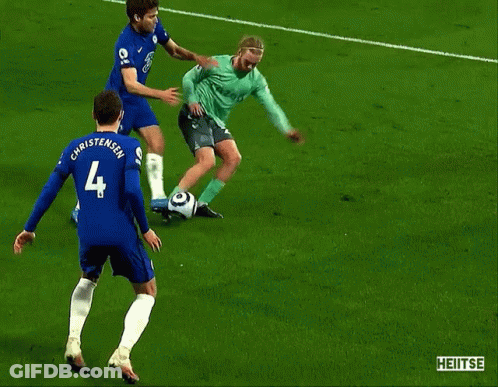 Soccer Player In Blue Shirt Number 3 GIF