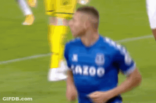 Soccer Player In Blue Shirt Running GIF