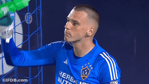 Soccer Player In Blue Shirt Saying LA GIF