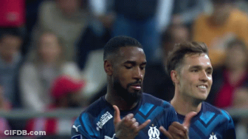 Soccer Player In Blue Shirt Saying Maisons Fortes Thumbs Up GIF