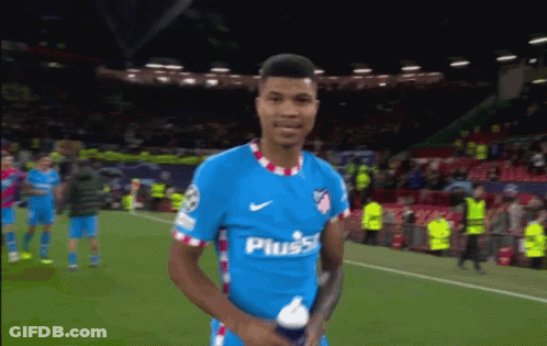 Soccer Player In Blue Shirt Saying Pluss GIF