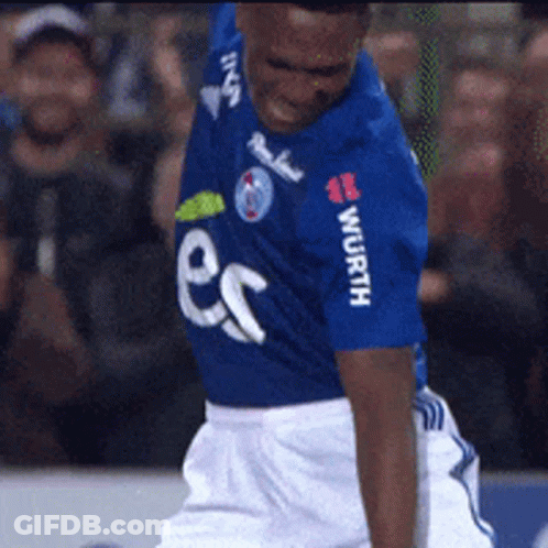 Soccer Player In Blue Shirt Saying Wurth GIF