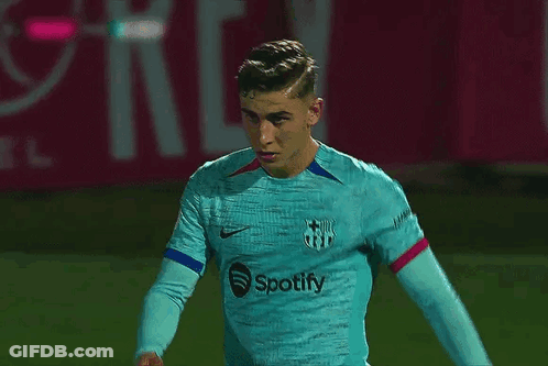 Soccer Player In Blue Spotify Shirt GIF