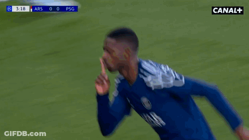 Soccer Player In Blue Star Airways Shirt Running GIF