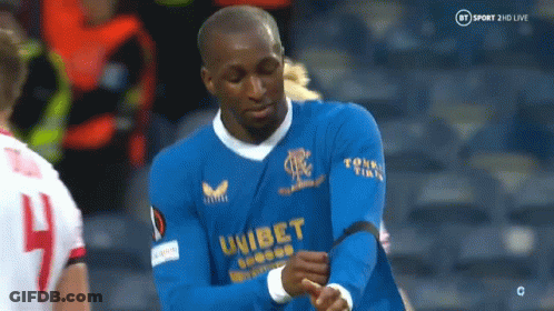 Soccer Player In Blue Unibet Jersey GIF