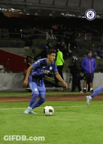 Soccer Player In Cruz Azul Jersey GIF