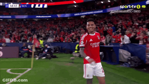 Soccer Player In Emirates Fly Better Jersey GIF