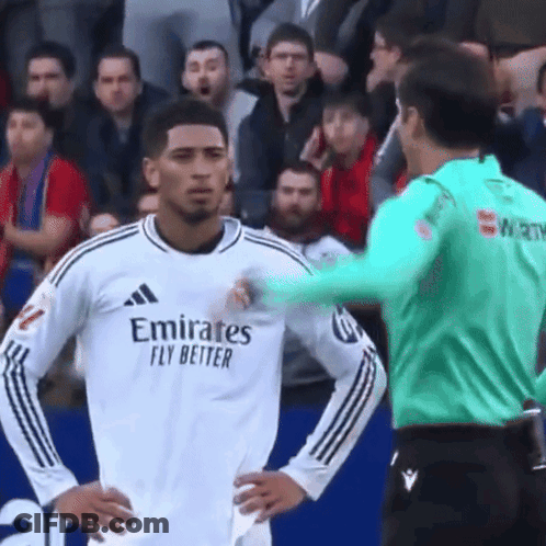 Soccer Player In Emirates Fly Better Jersey Touched GIF