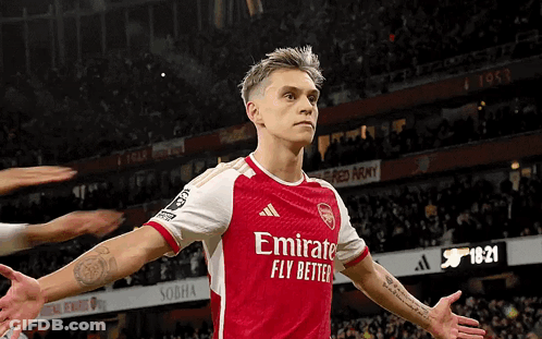 Soccer Player In Emirates Fly Better Shirt GIF