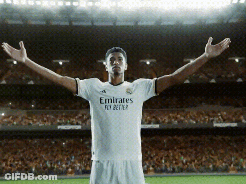 Soccer Player In Emirates Fly Better Shirt GIF