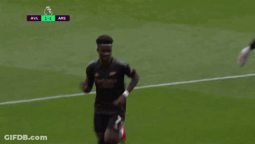 Soccer Player In Emirates Jersey Dancing GIF