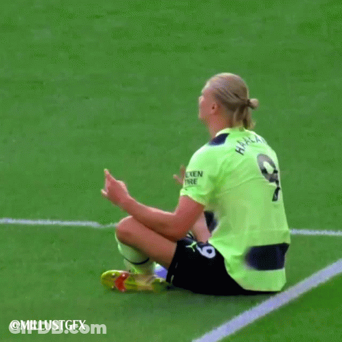 Soccer Player In Etihad Airways Jersey Sitting GIF