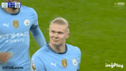 Soccer Player In Etihad Jersey Hugged By Teammate GIF
