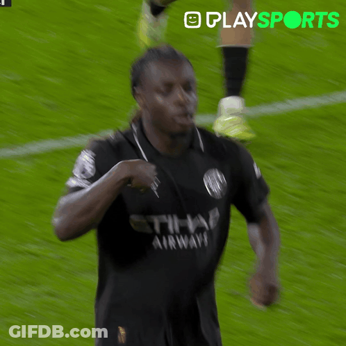 Soccer Player In Etihad Jersey Running GIF