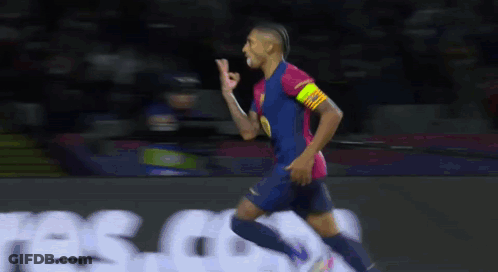 Soccer Player In FC Barcelona Jersey Running GIF