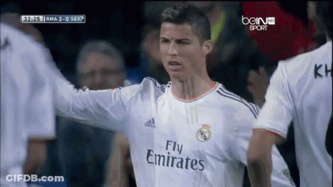 Soccer Player In Fly Emirates Jersey Facing Crowd GIF