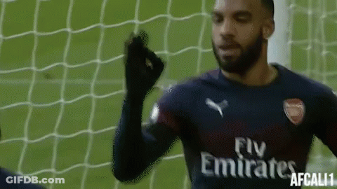 Soccer Player In Fly Emirates Jersey Giving Thumbs Up GIF