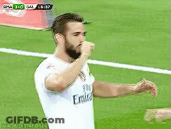 Soccer Player In Fly Emirates Jersey Handshake GIF