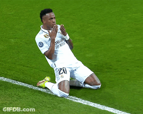 Soccer Player In Fly Emirates Jersey Kneeling GIF
